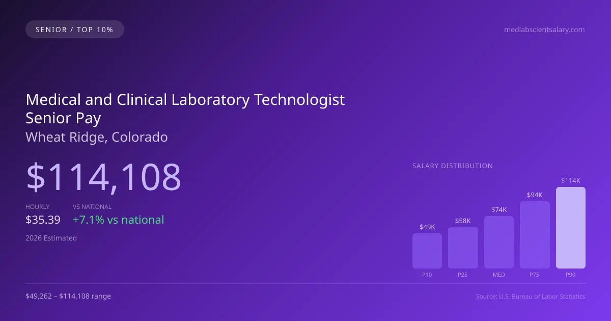 Medical and Clinical Laboratory Technologist Senior Salary in Wheat Ridge, CO — 2026 est., based on 2025 BLS