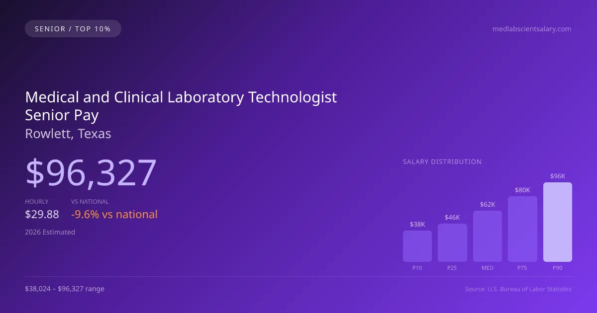 Medical and Clinical Laboratory Technologist Senior Salary in Rowlett, TX — 2026 est., based on 2025 BLS